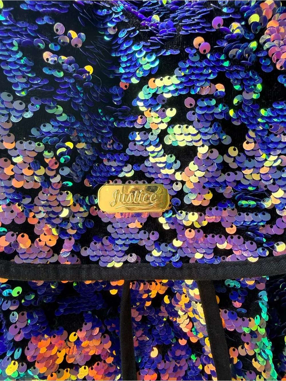 Justice Iridescent Sequin Backpack in Blue and Multicolor